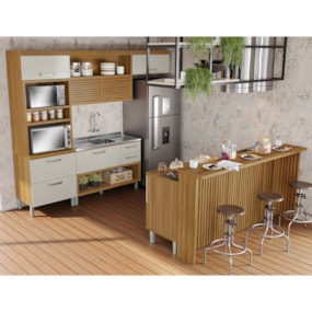 Cozinha 6 peças Princesa Gourmet Freijó/Off white Nesher