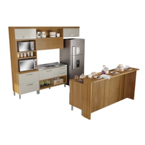 Cozinha 6 peças Princesa Gourmet Freijó/Off white Nesher
