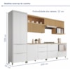Cozinha 7 Peças 7 Portas 7 Gavetas Marquesa 100% Mdf Branco/Nature Nesher