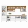 Cozinha 7 Peças 7 Portas 7 Gavetas Marquesa 100% Mdf Branco/Nature Nesher