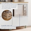 Cozinha 7 Peças 7 Portas 7 Gavetas Marquesa 100% Mdf Branco/Nature Nesher