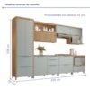 Cozinha 7 Peças 7 Portas 7 Gavetas Marquesa 100% Mdf Nature/Verde Nesher