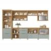 Cozinha 7 Peças 7 Portas 7 Gavetas Marquesa 100% Mdf Nature/Verde Nesher