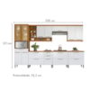 Cozinha 7 Peças Premium 100% MDF Freijó/Branco Burguesa Nesher