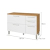 Cozinha 7 Peças Premium 100% MDF Freijó/Branco Burguesa Nesher