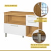 Cozinha 7 Peças Premium 100% MDF Freijó/Branco Burguesa Nesher