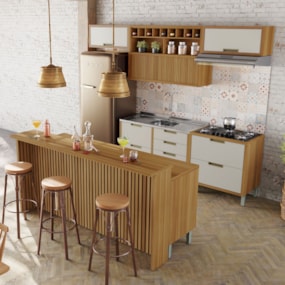 Cozinha 8 Peças Gourmet Imperatriz Freijó/Off White Nesher