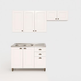 Cozinha Americana 3 Peças Branco Amoudi Móveis 