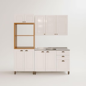 Cozinha Americana 3 Peças Com Torre Quente Branco Amoudi Móveis 