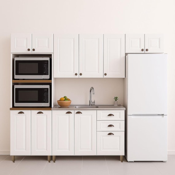 Cozinha Americana 4 Peças Branco Amoudi Móveis 