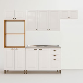 Cozinha Americana 4 Peças Branco Amoudi Móveis 