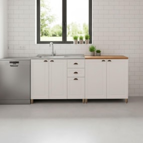 Cozinha Americana Balcão 2 Peças Branco Amoudi Móveis 