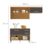 Cozinha Compacta 100% MDF 2 Peças Princesa Freijó/Grafite Nesher