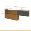 Cozinha Compacta 100% MDF 2 Peças Princesa Freijó/Grafite Nesher