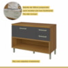 Cozinha Compacta 100% MDF 2 Peças Princesa Freijó/Grafite Nesher