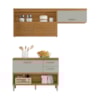 Cozinha Compacta 100% MDF 2 Peças Princesa Freijó/Off White Nesher