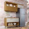 Cozinha Compacta 100% MDF 2 Peças Princesa Freijó/Off White Nesher