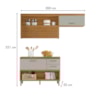 Cozinha Compacta 100% MDF 2 Peças Princesa Freijó/Off White Nesher