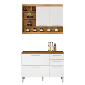 Cozinha Compacta 2 Peças Burguesa Freijó/Branco Nesher
