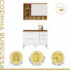 Cozinha Compacta 2 Peças Burguesa Freijó/Branco Nesher 