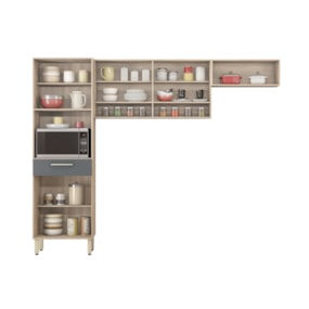 Cozinha Compacta 3 pçs 6 pts 1 gavetas Dama Avena/Grafito Demóbile Cozinha Compacta 3 pçs 6 pts 1 gavetas Dama Avena/Grafito Demóbile