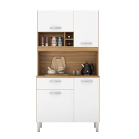 Cozinha Compacta 4pts 1 gaveta Amendola/Branco Malta Demóbile Cozinha Compacta 4pts 1 gaveta Amendola/Branco Malta Demóbile