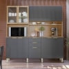Cozinha Compacta Amora 10 Portas 2 Gavetas Amora Amendola/Grafito Prime Tx Demobile