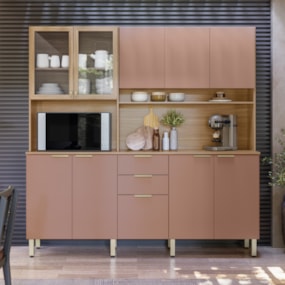 Cozinha Compacta Amora 10 Portas 2 Gavetas Amora Amendola/Marsala Prime Tx Demobile