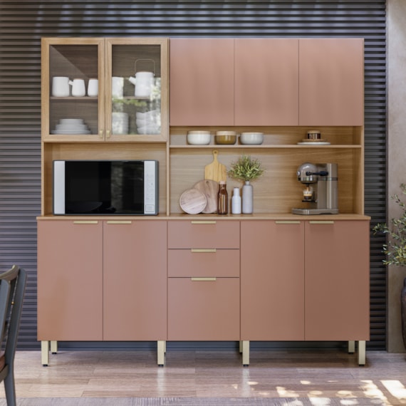 Cozinha Compacta Amora 10 Portas 2 Gavetas Amora Amendola/Marsala Prime Tx Demobile