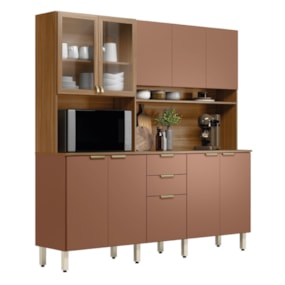 Cozinha Compacta Amora 10 Portas 2 Gavetas Amora Amendola/Marsala Prime Tx Demobile