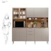 Cozinha Compacta Amora 10 Portas 2 Gavetas Amora Amendola/Nude Prime Tx Demobile