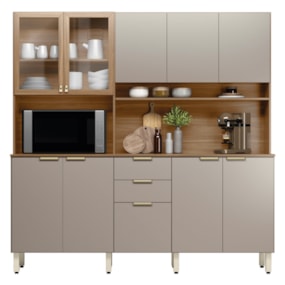 Cozinha Compacta Amora 10 Portas 2 Gavetas Amora Amendola/Nude Prime Tx Demobile