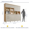 Cozinha Compacta Carvalho/Greige 7 portas 2 Gavetas Nobreza 210Cm 100% MDF Nesher 