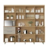 Cozinha Compacta Carvalho/Greige 7 portas 2 Gavetas Nobreza 210Cm 100% MDF Nesher 