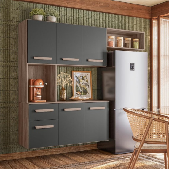 Cozinha Compacta Giulia Carvalho/Chumbo Nicioli 