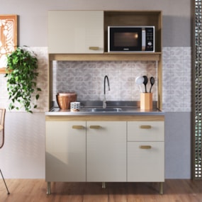 Cozinha Compacta Kit Veneto Castani/Off White Indekes