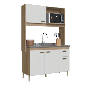 Cozinha Compacta Kit Veneto Castani/Off White Indekes