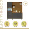 Cozinha Compacta Loft Imperatrize 6 Portas 2 Gavetas 100% Mdf Freijó/Grafite Nesher