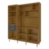 Cozinha Compacta Loft Imperatrize 6 Portas 2 Gavetas 100% Mdf Freijó/Grafite Nesher