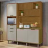 Cozinha Compacta Loft Imperatrize 6 Portas 2 Gavetas 100% Mdf Freijó/Off White Nesher