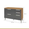Cozinha Compacta Modulada 4 Peças Burguesa Freijó/Branco Nesher