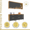Cozinha Compacta Modulada 4 Peças Burguesa Freijó/Branco Nesher
