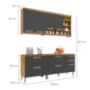 Cozinha Compacta Modulada 4 Peças Burguesa Freijó/Branco Nesher