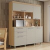 Cozinha Compacta Nobreza C/5 Portas 160Cm Carvalho/Greige Nesher