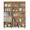 Cozinha Compacta Nobreza C/5 Portas 160Cm Carvalho/Greige Nesher
