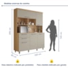 Cozinha Compacta Nobreza C/5 Portas 160Cm Carvalho/Greige Nesher