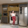 Cozinha Compacta Princesa 4 Portas 1 Gaveta Freijó/Grafite Nesher