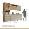 Cozinha Completa 11 Portas 2 Gavetas Condessa Carvalho/Greige Nesher