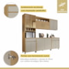 Cozinha Completa 11 Portas 2 Gavetas Condessa Carvalho/Greige Nesher