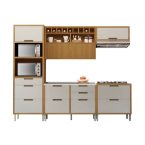 Cozinha Completa 5 Peças Imperatriz Freijó/Off White Nesher